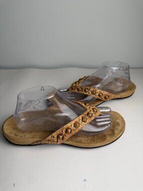 Vionic Floriana Beaded Thong Flip Flop Sandals Beige Tan Size 11 Size Unknown